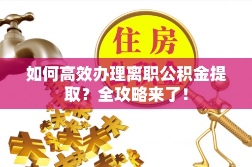 烈屿如何高效办理离职公积金提取？全攻略来了！